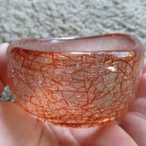 Chunky Flamingo Pink Color Resin Bangle Bangle